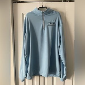 Peter Millar Truly Seltzer Barstool Classic quarter zip XL Carolina Blue